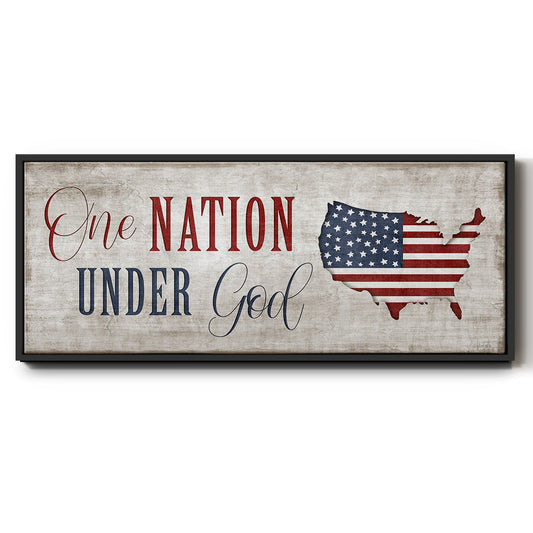 One Nation Under God - Floater Framed Canvas Print
