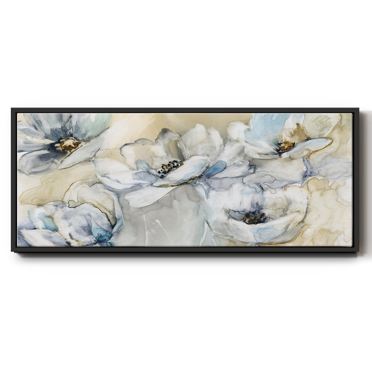 Soft Blooms - Floater Framed Canvas Print