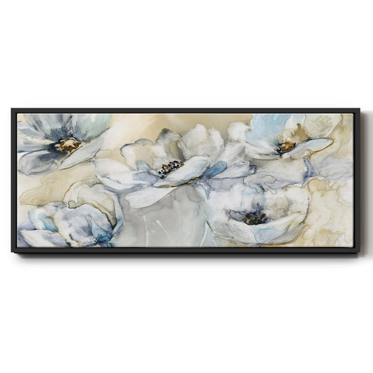 Soft Blooms - Floater Framed Canvas Print