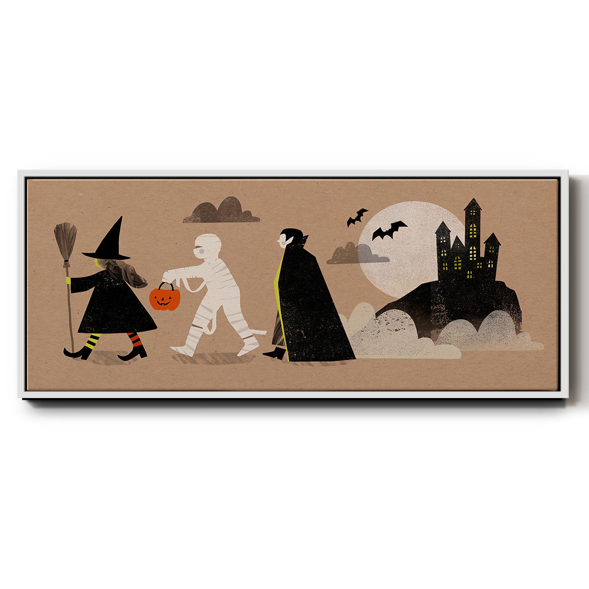 Graphic Halloween Collection D - Floater Framed Canvas Print