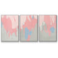 Blushing Abstract I - Framed Premium Gallery Wrapped Canvas L Frame 3 Piece Set - Ready to Hang