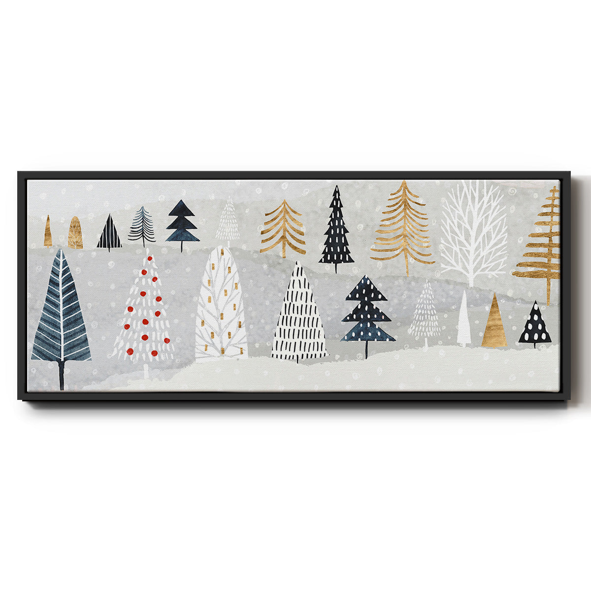 Christmas Chalet Collection D - Floater Framed Canvas Print