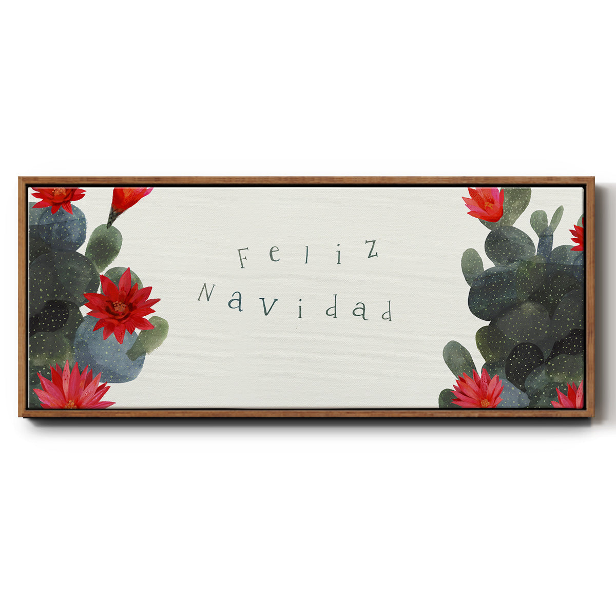 Flowering Christmas Cactus Collection D - Floater Framed Canvas Print
