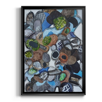 Catalina Island Blue Glass - Modern Framed Canvas Print