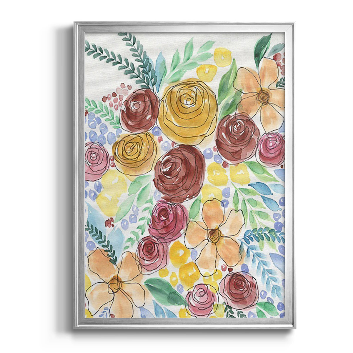 Flower Carousel II - Modern Framed Canvas Print