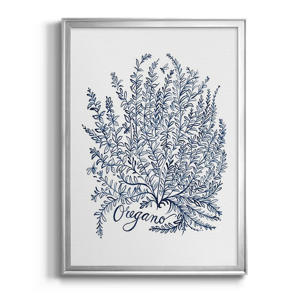 Summer Herb Garden Sketches II - Modern Framed Canvas Print