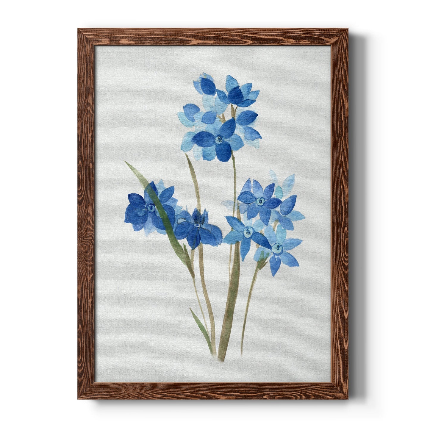 Blue Blossom Botanical I - Barnwood Framed Canvas Print
