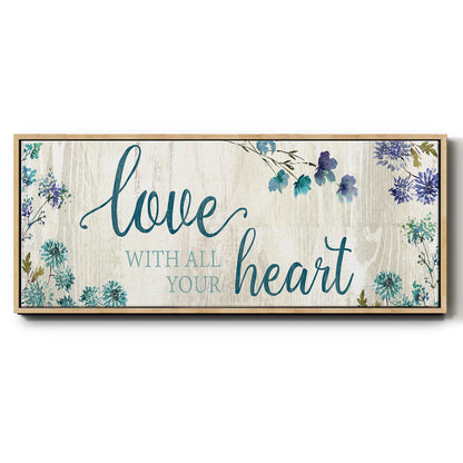 Love With All Your Heart - Floater Framed Canvas Print