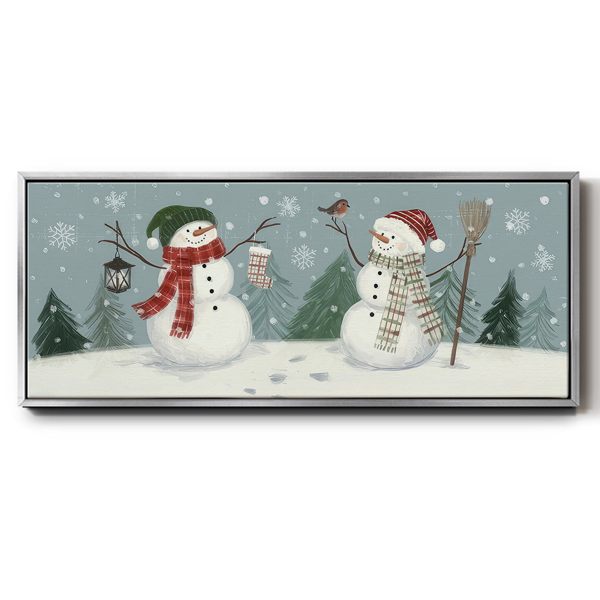 Snowmen VI - Floater Framed Canvas Print