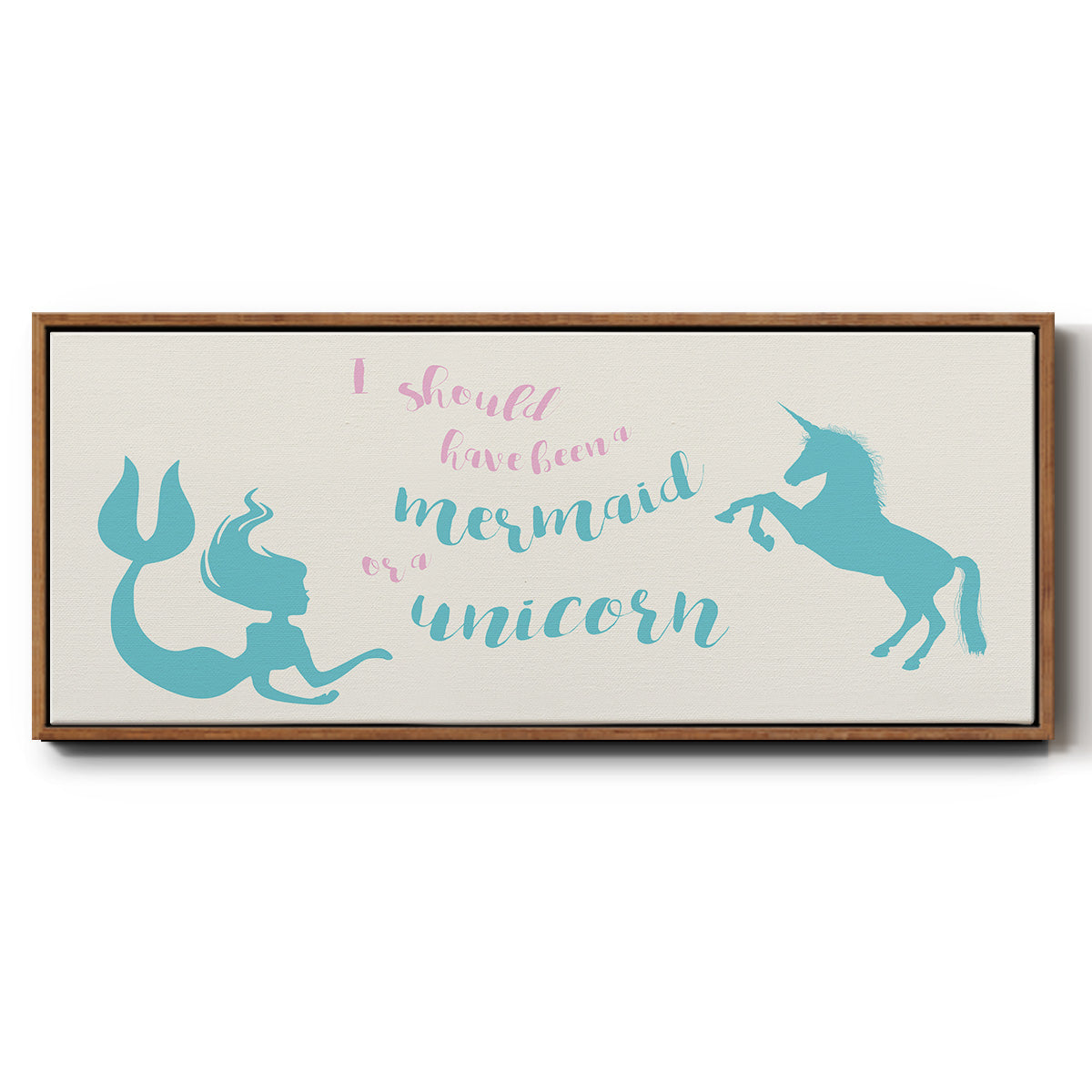 Mermaid Unicorn - Floater Framed Canvas Print