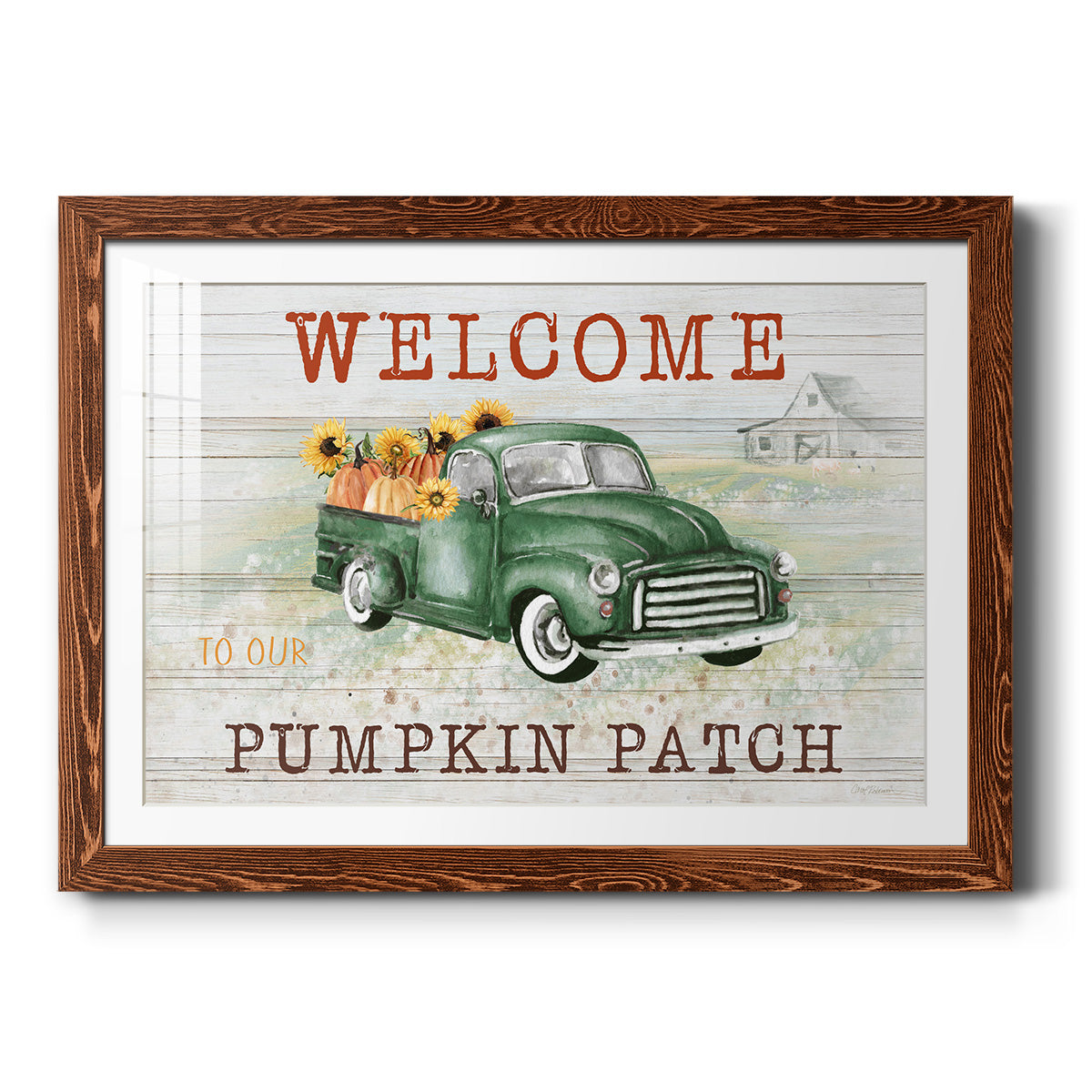 Pumpkin Patch - Barnwood Framed Art Print