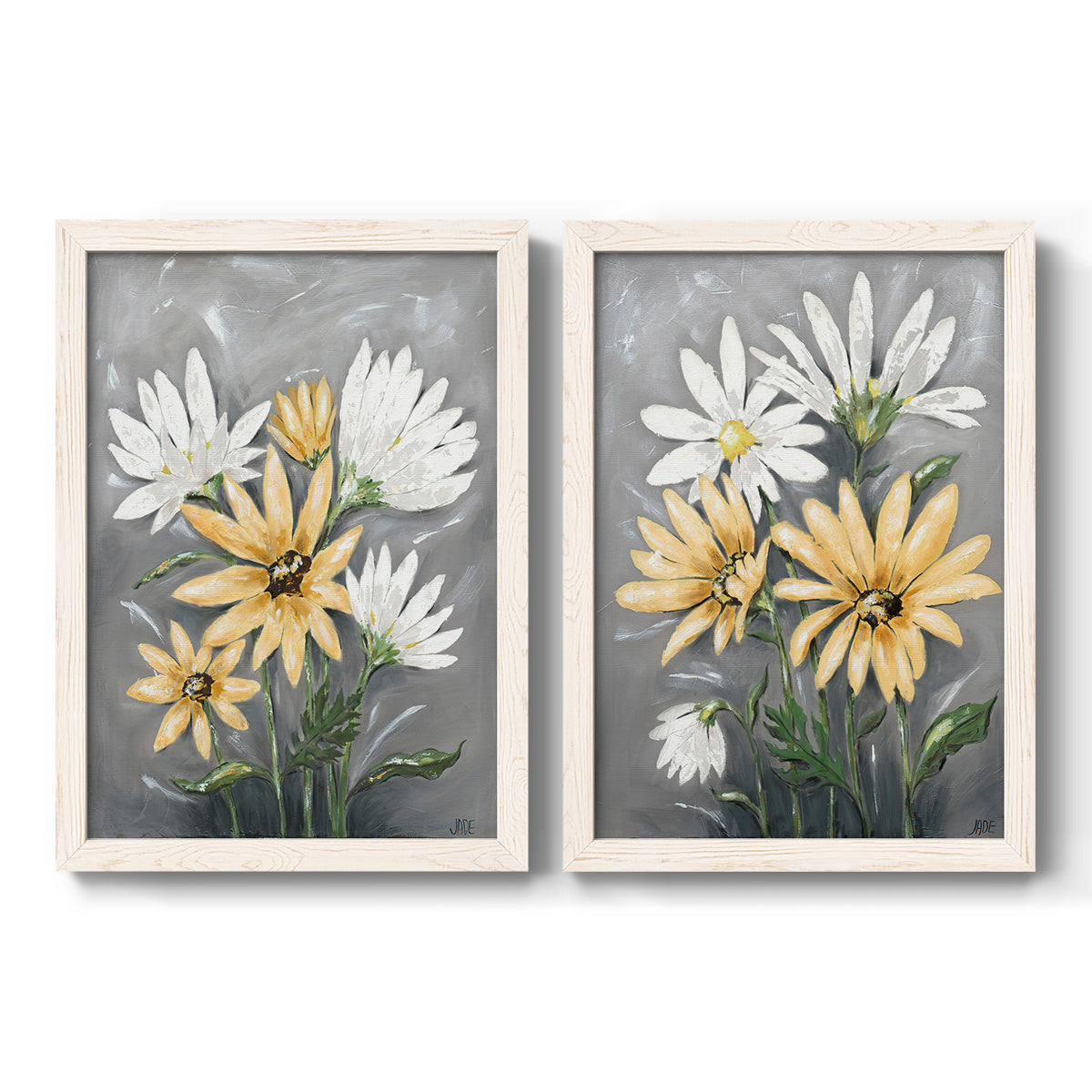 Summer Daisies I - Premium Framed Canvas 2 Piece Set - Ready to Hang