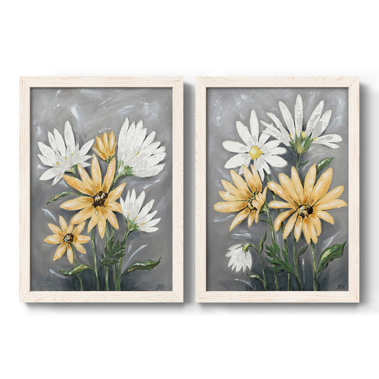 Summer Daisies I - Barnwood Framed Canvas Set