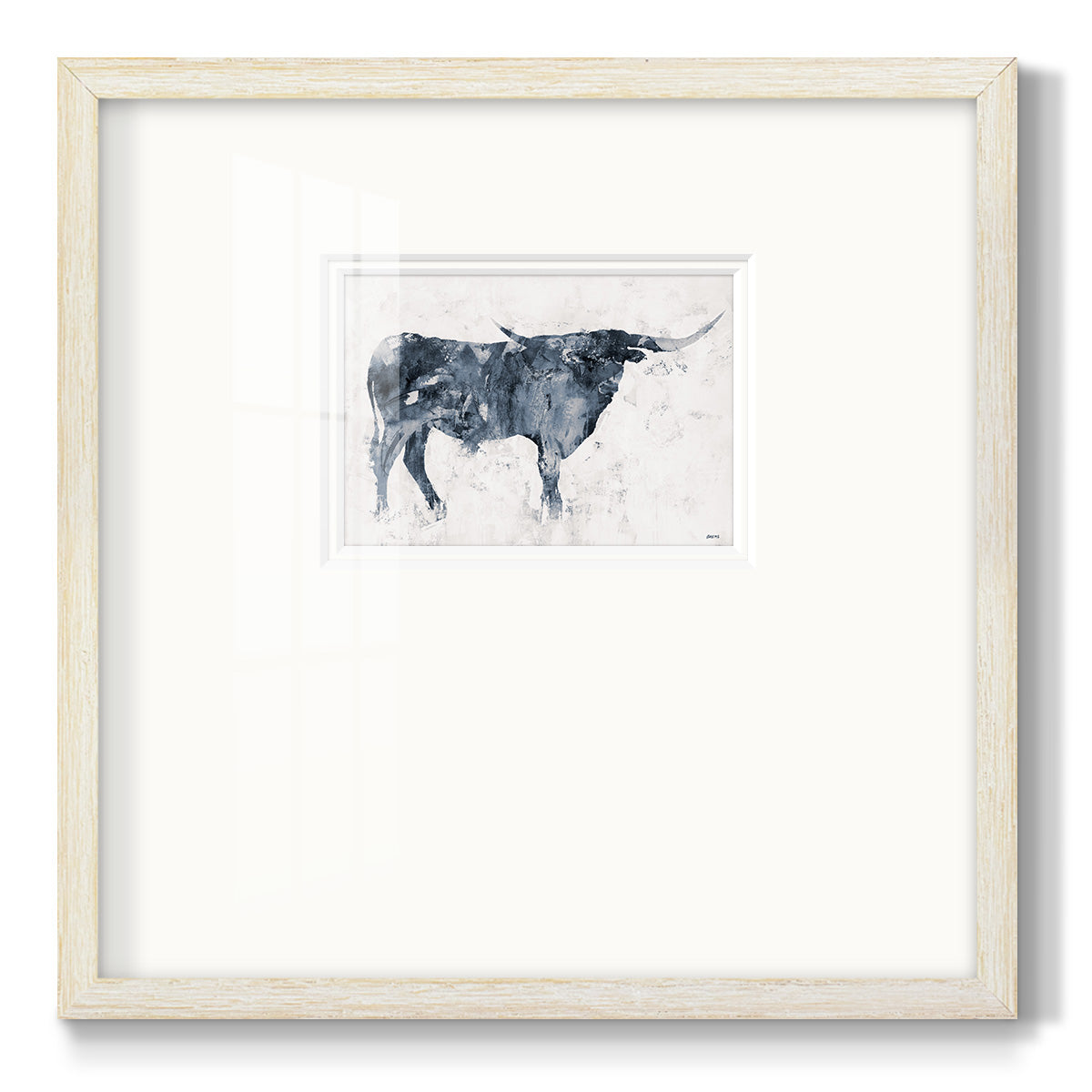 Long Horn Alt V2 - Double Matboard Framed Print