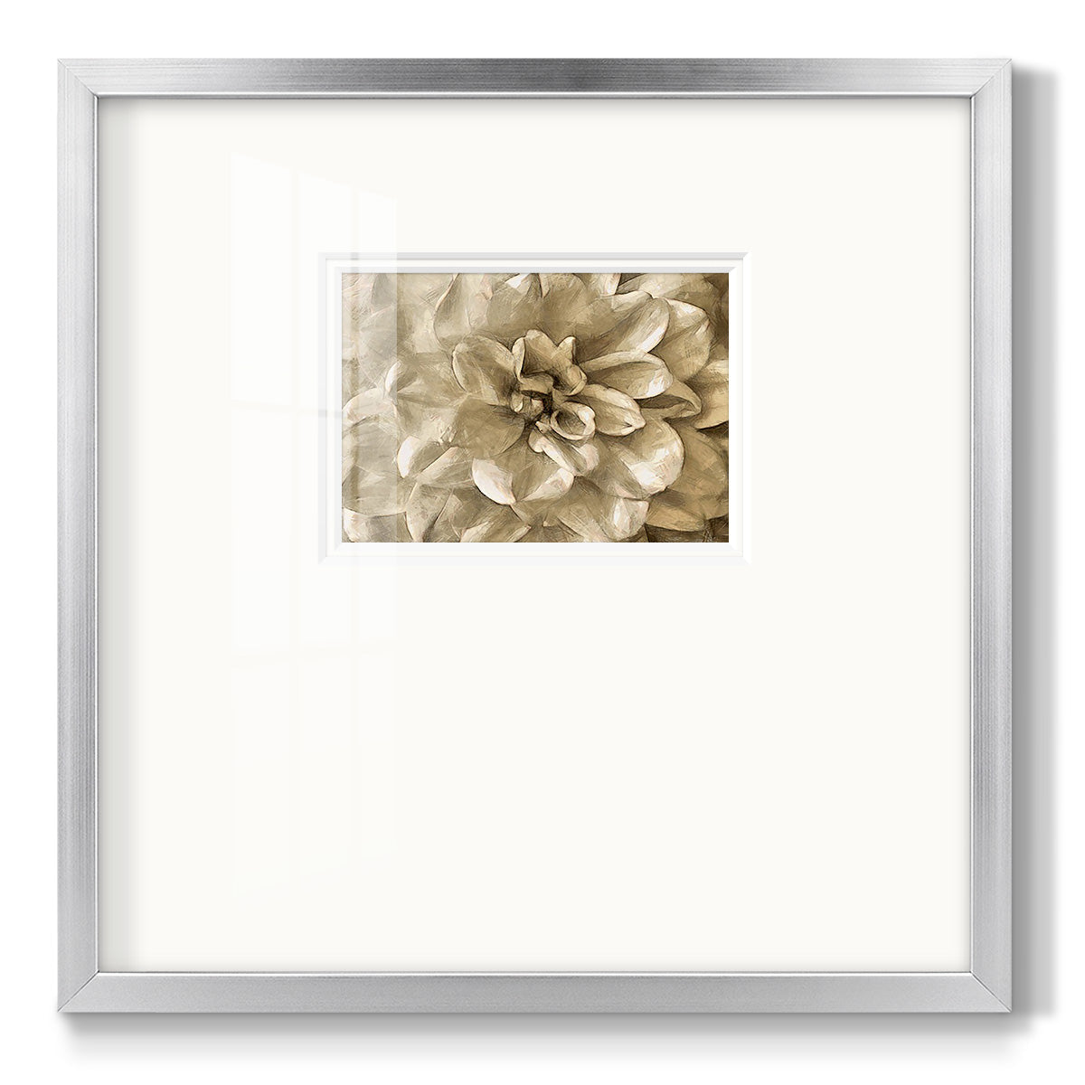 Neutral Wall Flower III - Double Matboard Framed Print