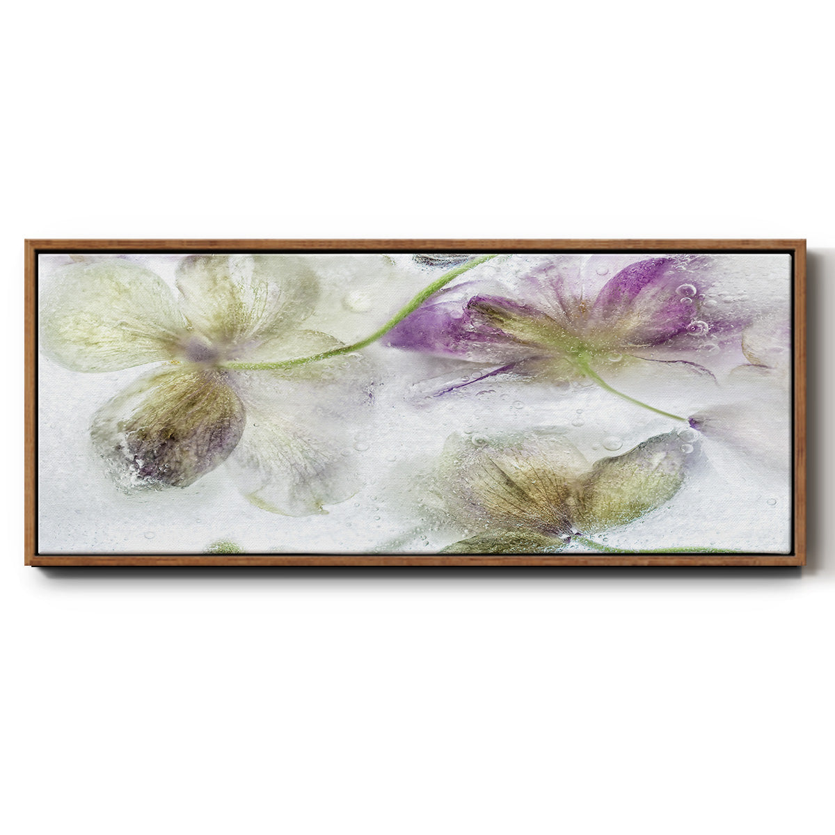 Frozen Floral IV - Floater Framed Canvas Print
