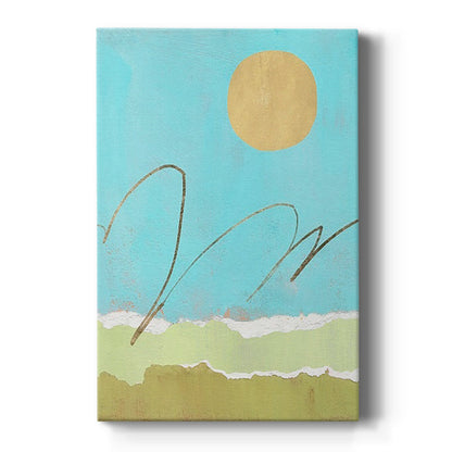 Green and Gold Pieced Landscape II - Canvas Art Print