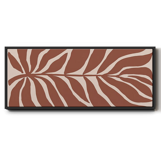 Terra Cotta Block Palms I - Floater Framed Canvas Print