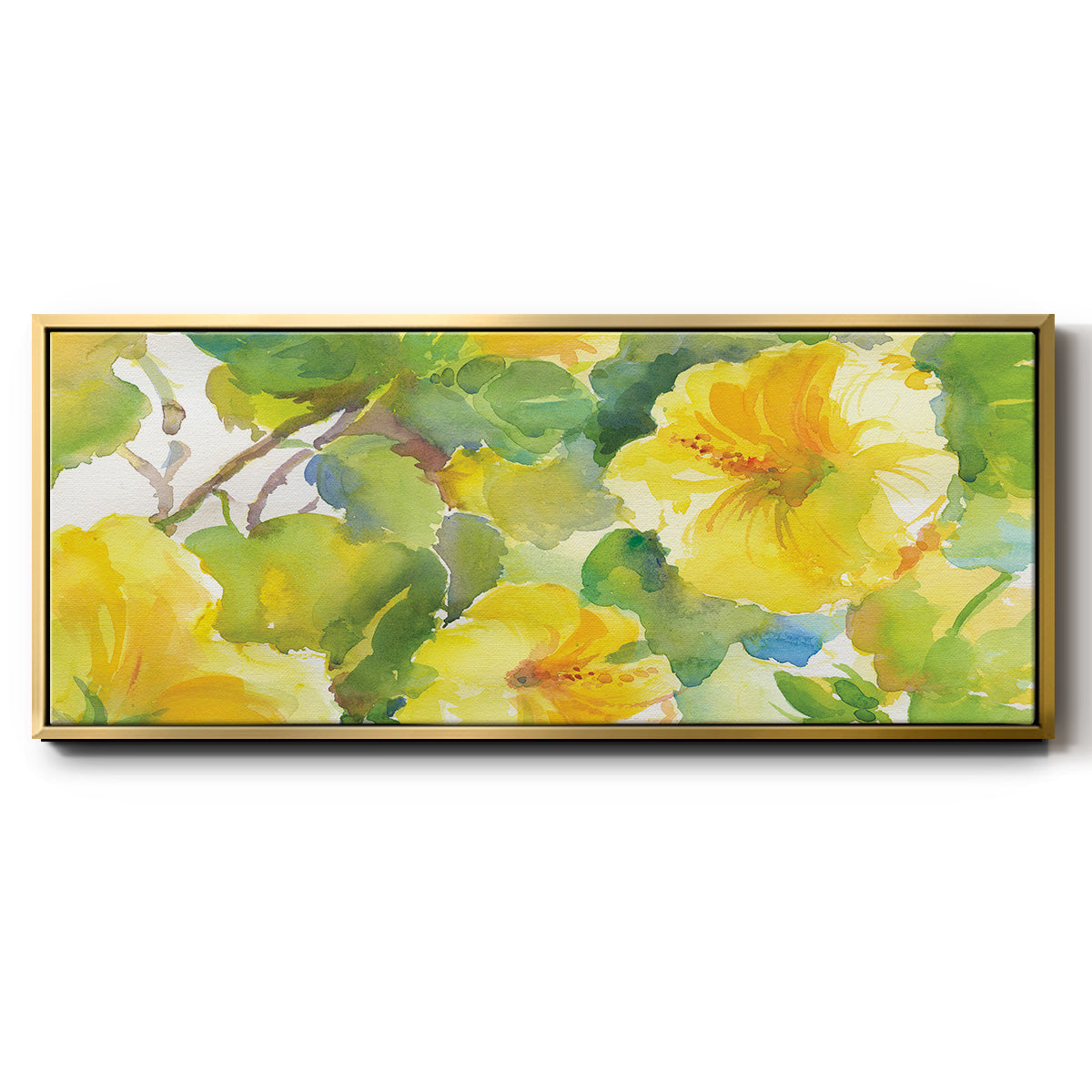 Citrus Hibiscus II - Floater Framed Canvas Print