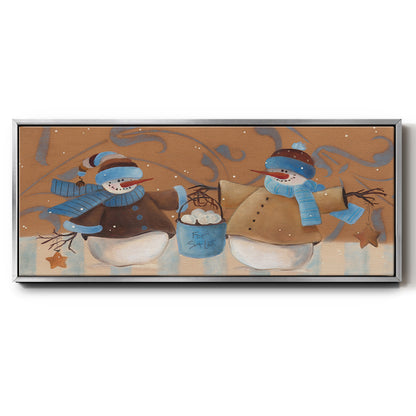 Snowball Bucket - Floater Framed Canvas Print
