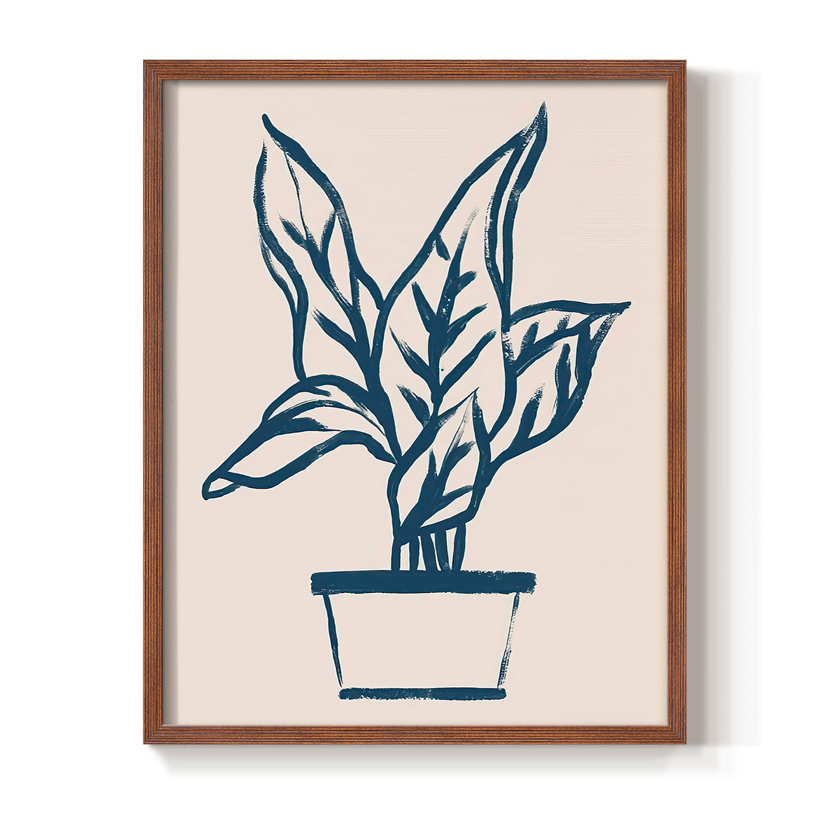 Navy Plant Sketches II - Restickable Framed Art Print