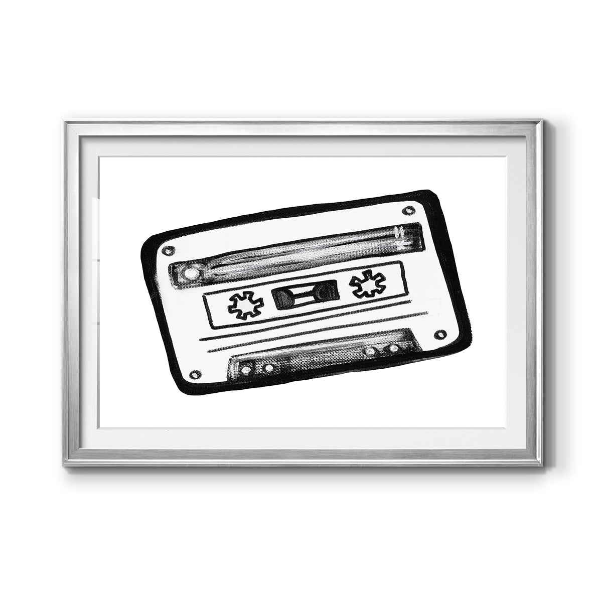 Cassette Sketch Premium Framed Print - Ready to Hang