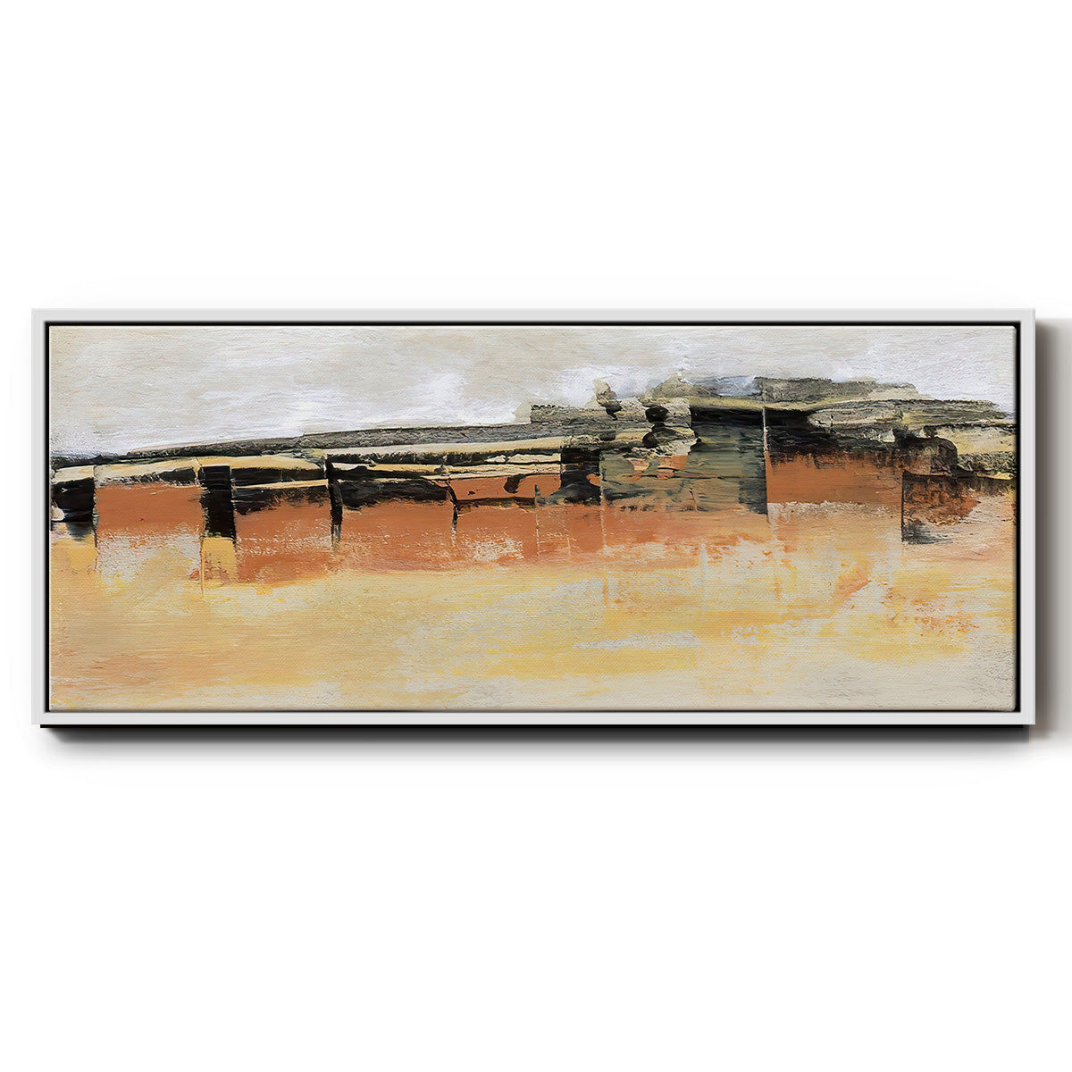 Bridges Ochre II - Floater Framed Canvas Print