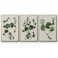 Forest Foliage on Linen I - Framed Premium Gallery Wrapped Canvas L Frame 3 Piece Set - Ready to Hang