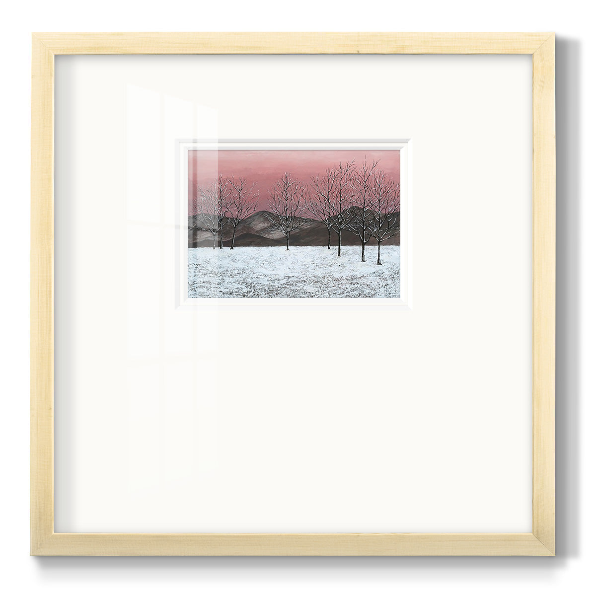 Sunset Snowfall II - Double Matboard Framed Print
