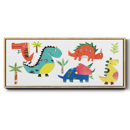Dino Party - Floater Framed Canvas Print