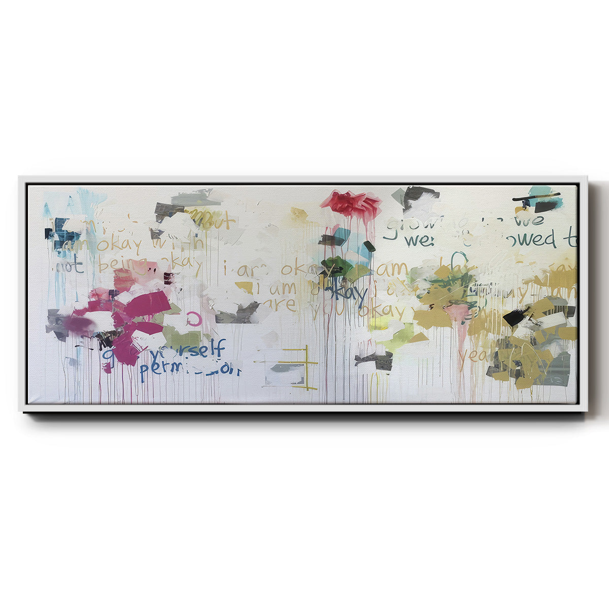 I'm Okay V - Floater Framed Canvas Print