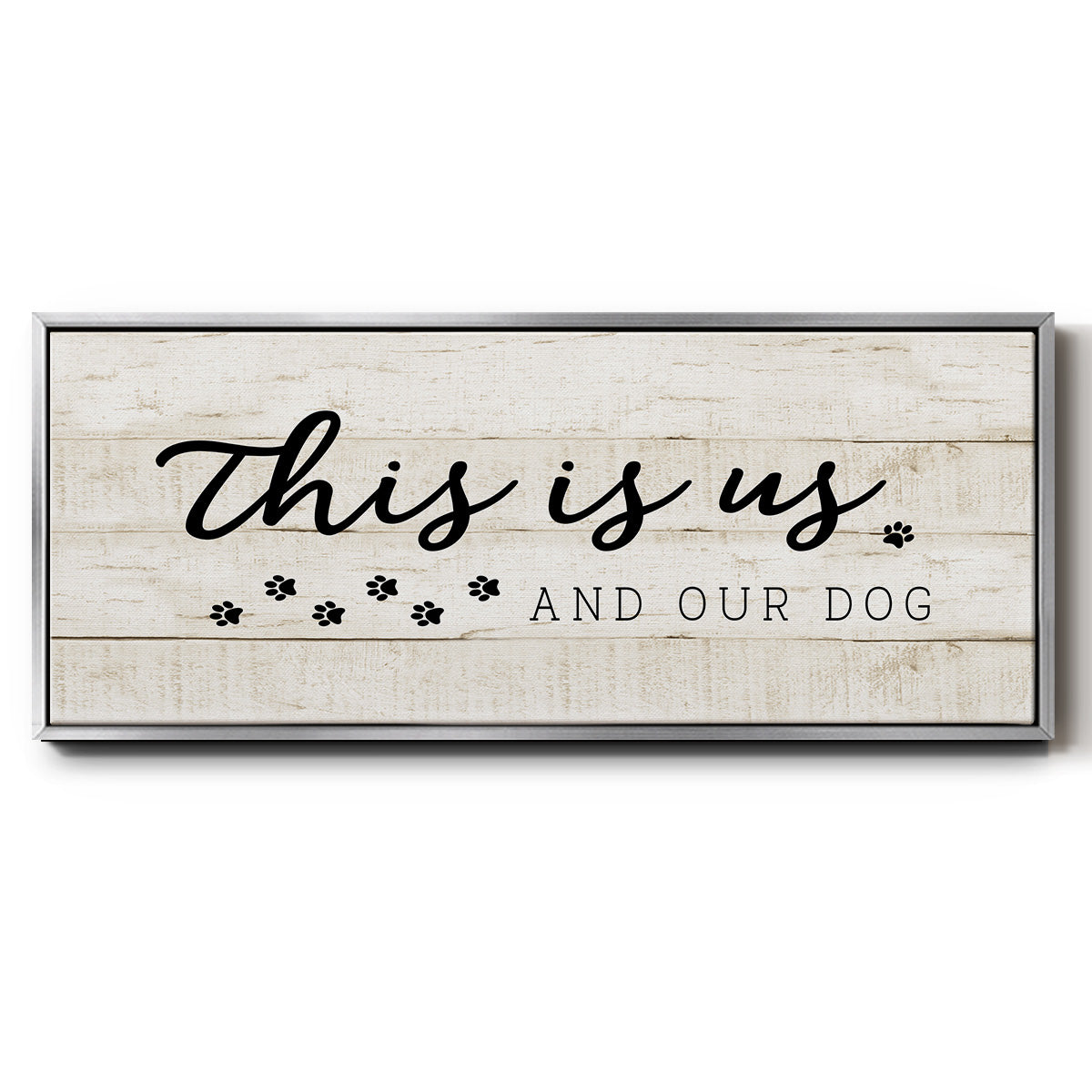This is Us and the Dog - Floater Framed Canvas Print