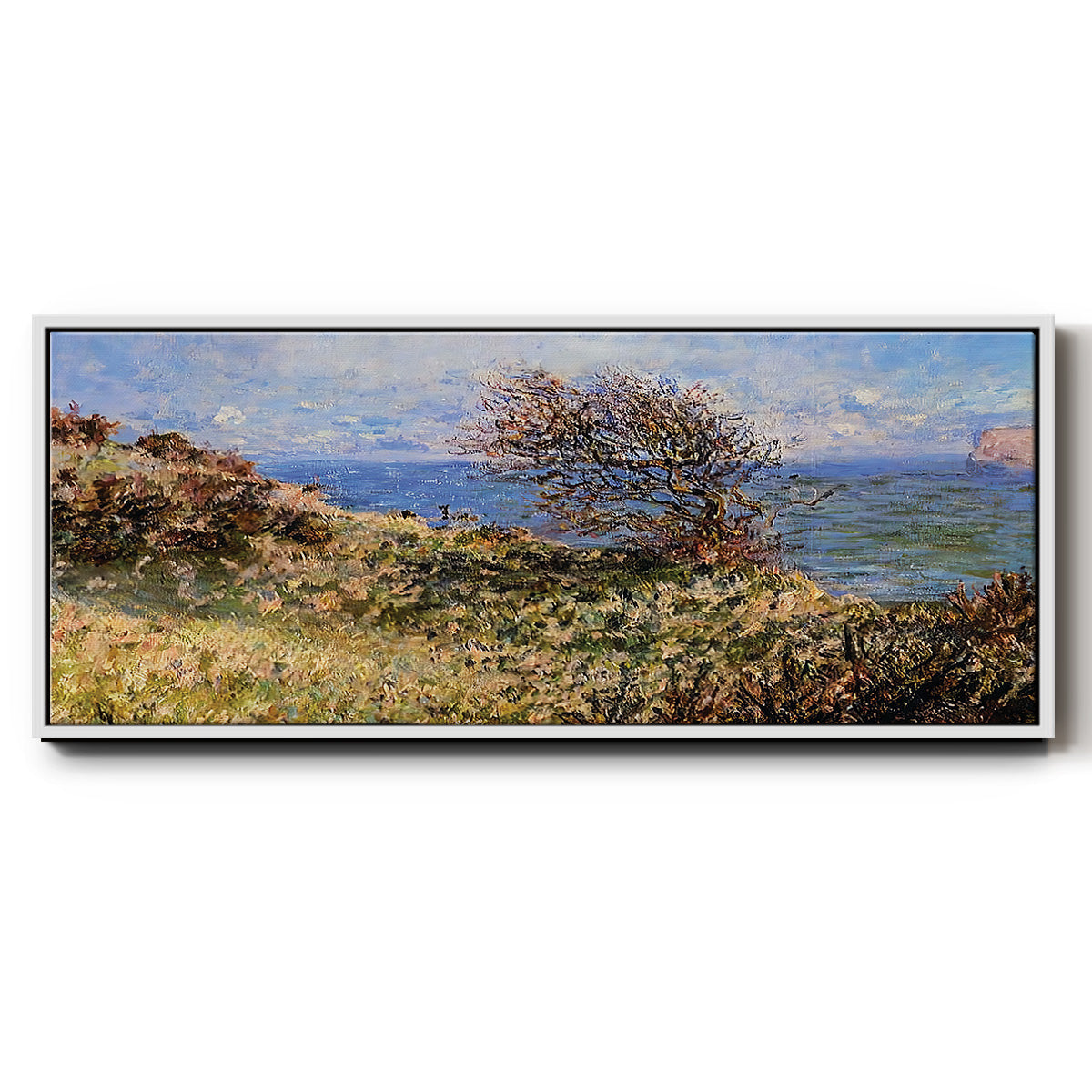 On the Cliff at Fecamp, 1881 - Floater Framed Canvas Print
