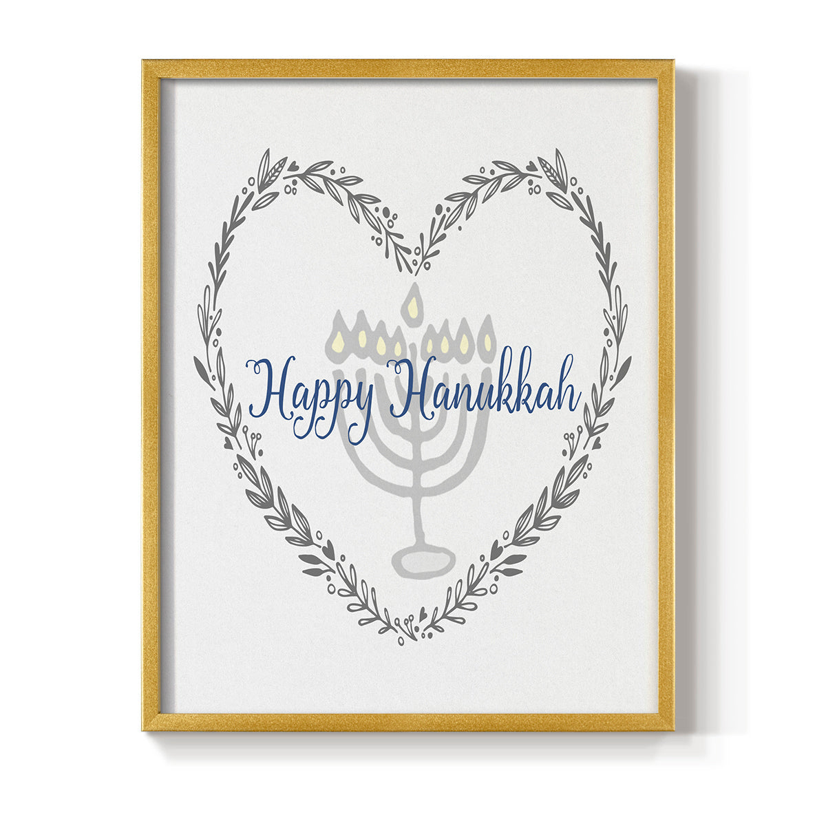 Hanukkah Heart - Restickable Framed Art Print