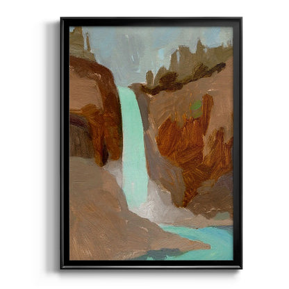 Turquoise Falls I - Modern Framed Canvas Print