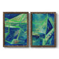 Geometric in Cool I - Premium Framed Canvas 2 Piece Set - Ready to Hang