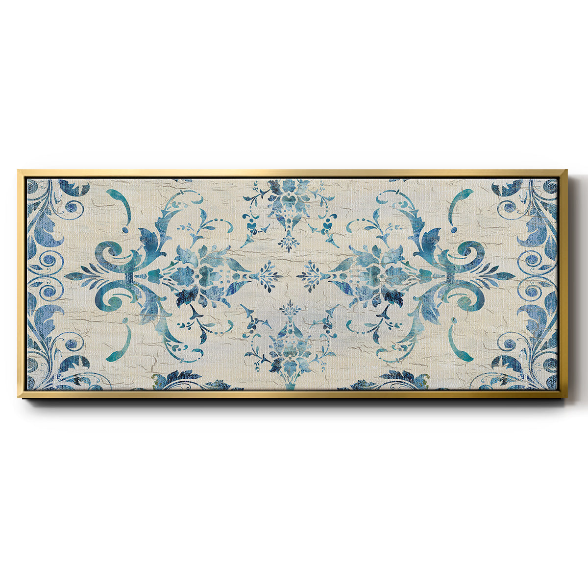 Border Damask - Floater Framed Canvas Print