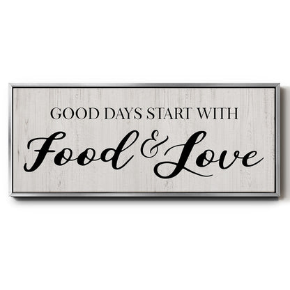 Food and Love - Floater Framed Canvas Print