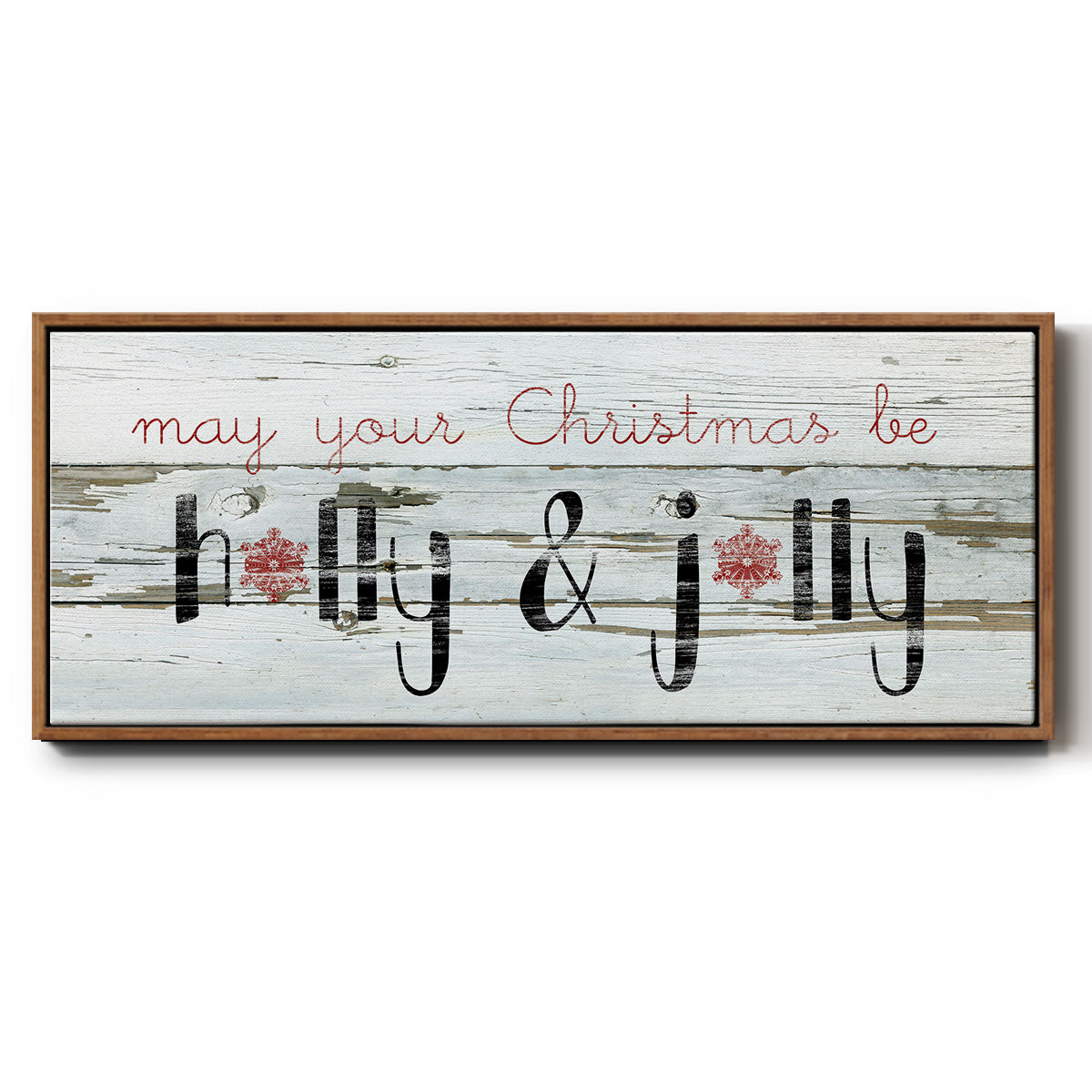 Holly & Jolly - Floater Framed Canvas Print