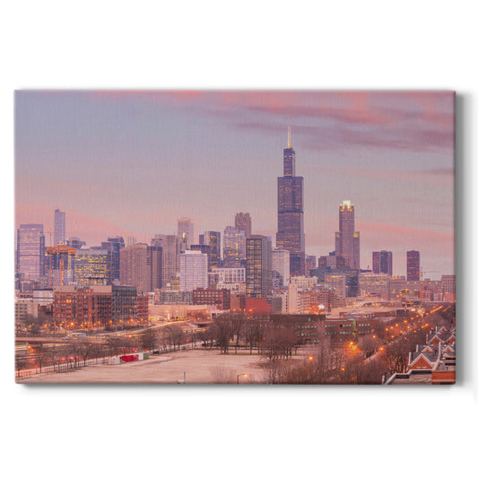 Vintage Chicago Skyline - Gallery Wrapped Canvas