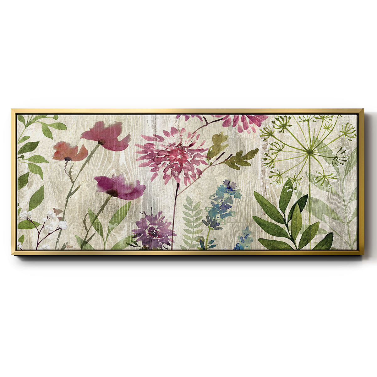 Meadow Flowers II - Floater Framed Canvas Print