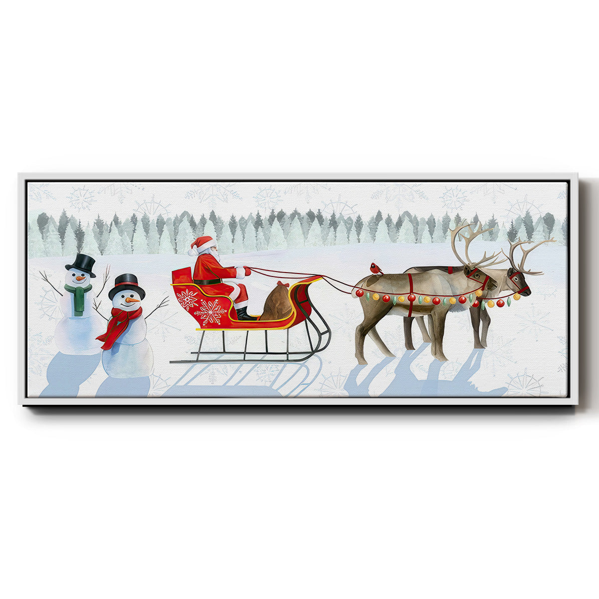 Santa's Snowmen Collection D - Floater Framed Canvas Print
