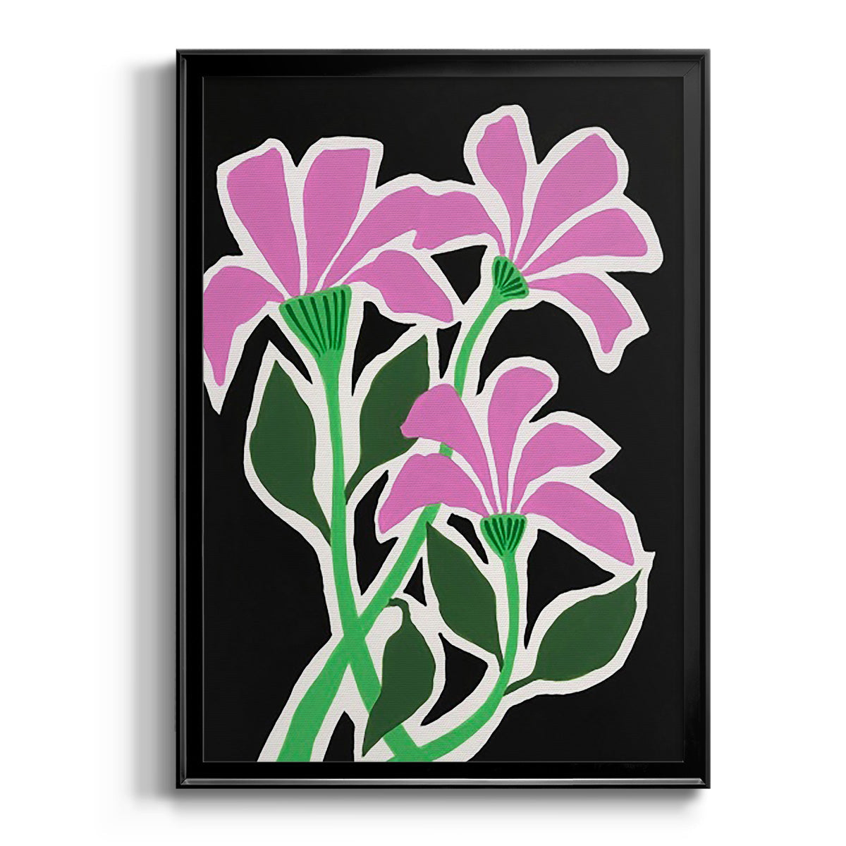 Pop Flowers V - Modern Framed Canvas Print