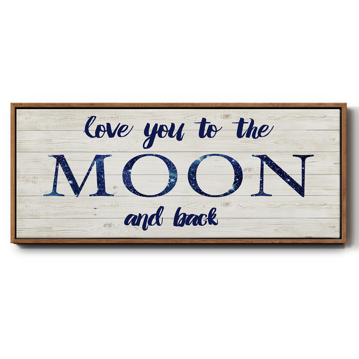 Moon and Back - Floater Framed Canvas Print