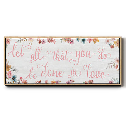 Done In Love - Floater Framed Canvas Print