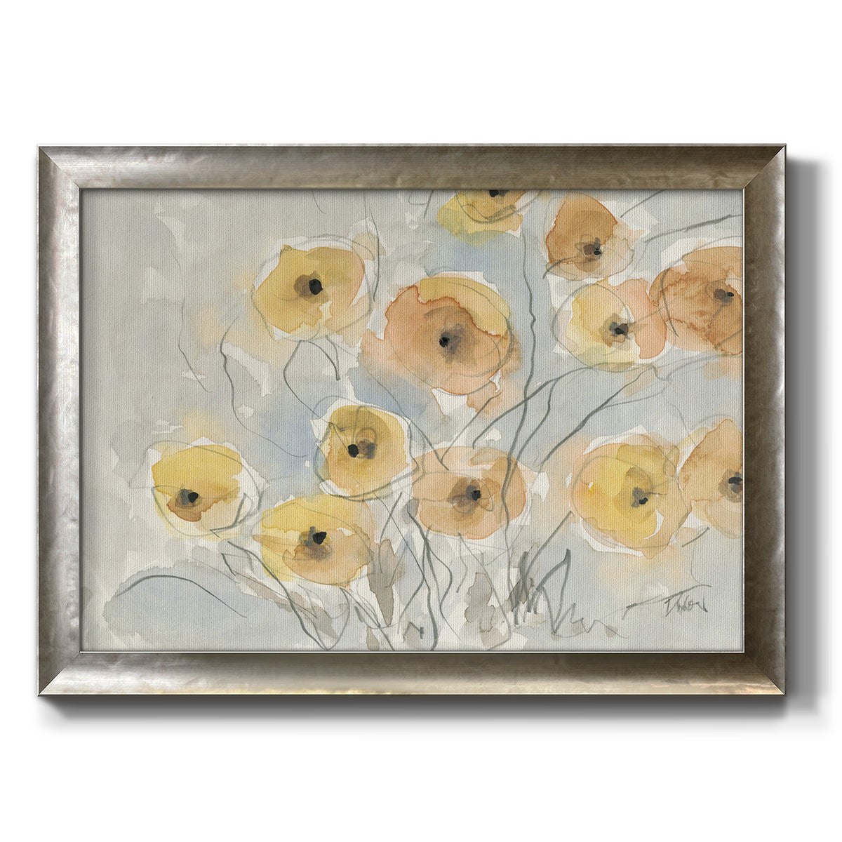 Sunset Poppies I Premium Framed Canvas- Ready to Hang