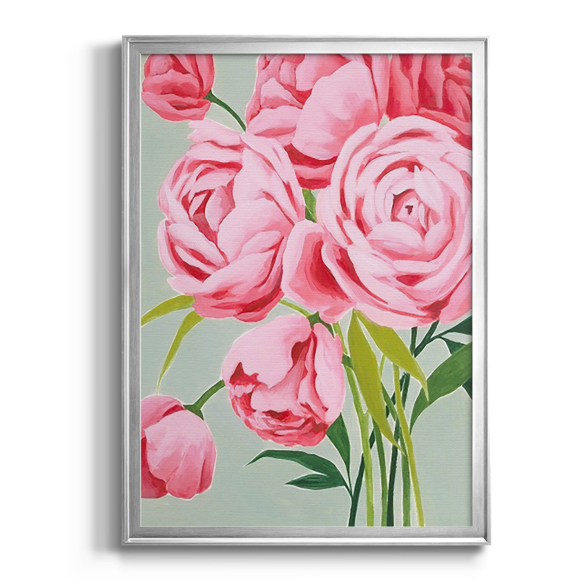 This Year's Peonies I - Modern Framed Canvas Print