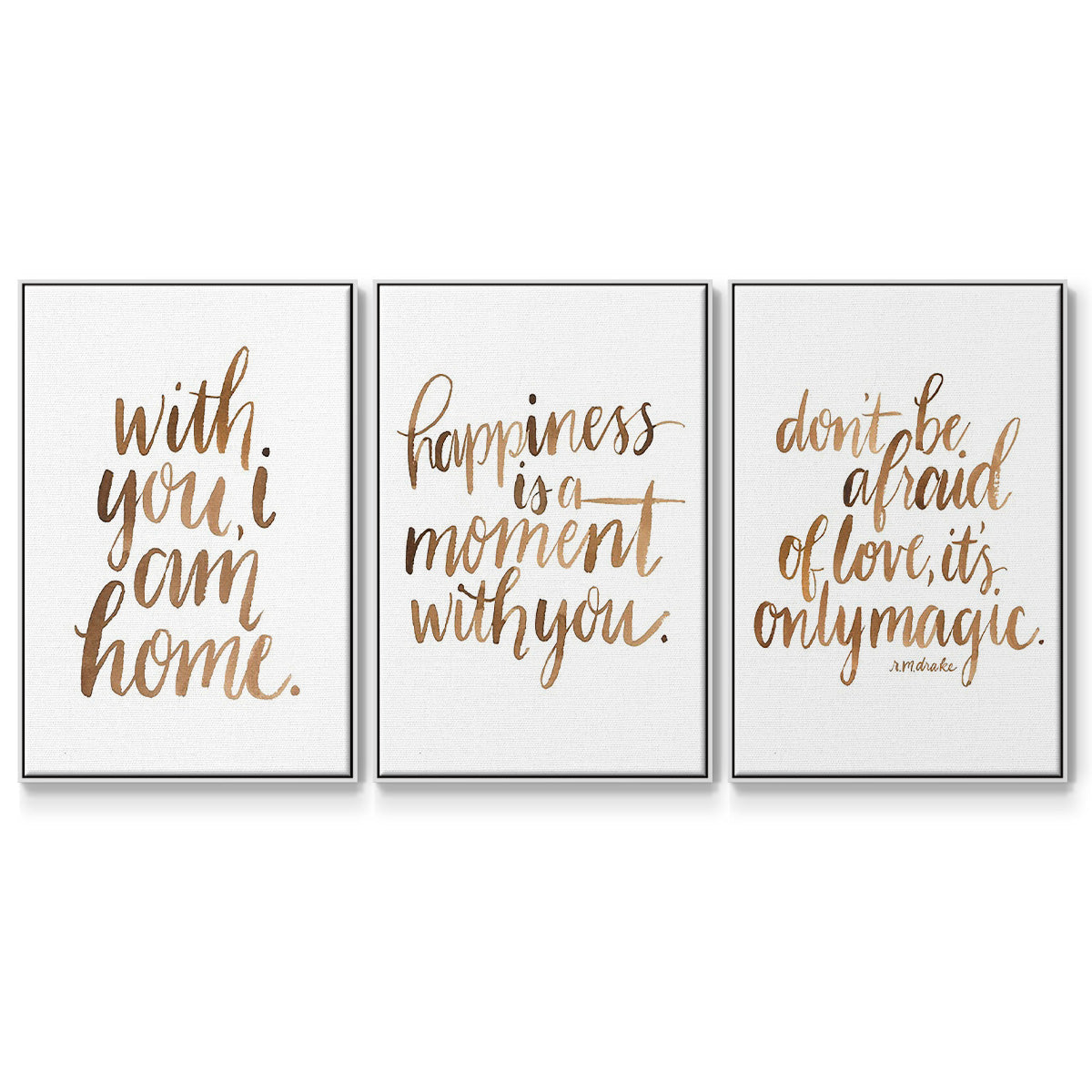 Loving You I - Framed Premium Gallery Wrapped Canvas L Frame 3 Piece Set - Ready to Hang