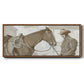 Work Friends I - Floater Framed Canvas Print