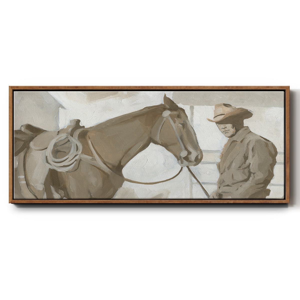 Work Friends I - Floater Framed Canvas Print